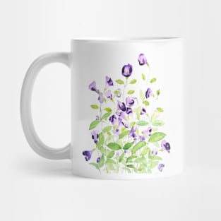 purple wishbone flowers watercolor painting Mug